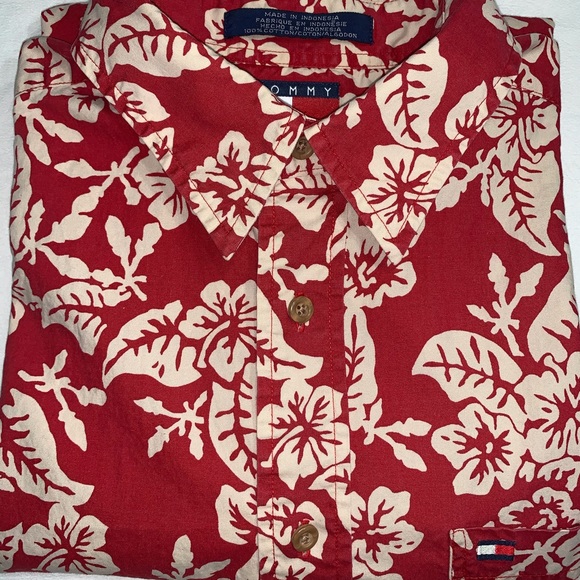 Tommy Hilfiger Floral Short Sleeve Button Front Shirt Men’s Size Medium - Picture 7 of 7